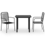 Set de comedor de jardín de 3 piezas vidrio y acero negro de vidaXL, Conjuntos de jardín - Ref: Foro24-3060207, Precio: 214,5...