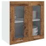 Armario de cocina de pared "Lyon" con puerta de cristal, madera vieja,, 60x31x60 cm en Armarios de cocina | Comprar online en Fo