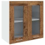 Armario de cocina de pared "Lyon" con puerta de cristal, madera vieja,, 60x31x60 cm en Armarios de cocina | Comprar online en Fo