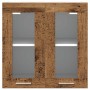 Armario de cocina de pared "Lyon" con puerta de cristal, madera vieja,, 60x31x60 cm en Armarios de cocina | Comprar online en Fo