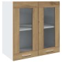 Armario de cocina de pared "Lyon" con puerta de cristal, roble artesanal, 60x31x60 cm, en Armarios de cocina | Comprar online en
