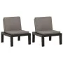 Sillones de jardín con cojines 2 unidades plástico gris de vidaXL, Sillas de jardín - Ref: Foro24-3059824, Precio: 130,44 €, ...