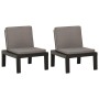 Sillones de jardín con cojines 2 unidades plástico gris de vidaXL, Sillas de jardín - Ref: Foro24-3059824, Precio: 132,66 €, ...