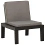 Sillones de jardín con cojines 2 unidades plástico gris de vidaXL, Sillas de jardín - Ref: Foro24-3059824, Precio: 130,44 €, ...
