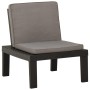 Sillones de jardín con cojines 2 unidades plástico gris de vidaXL, Sillas de jardín - Ref: Foro24-3059824, Precio: 132,66 €, ...