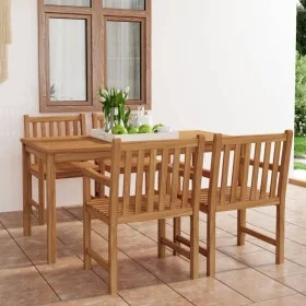 Conjunto de comedor de jardín 5 piezas madera maciza de teca de vidaXL, Conjuntos de jardín - Ref: Foro24-3059939, Precio: 81...
