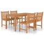 Conjunto de comedor de jardín 5 piezas madera maciza de teca de vidaXL, Conjuntos de jardín - Ref: Foro24-3059939, Precio: 85...