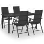 Juego de comedor para jardín 5 piezas negro de vidaXL, Conjuntos de jardín - Ref: Foro24-3060060, Precio: 455,00 €, Descuento: %