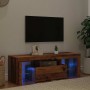 Mueble TV luces LED madera ingeniería envejecida 120x36,5x40 cm en Muebles TV | Comprar online en Foru.es