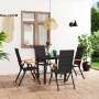 Juego de comedor para jardín 5 piezas negro y marrón de vidaXL, Conjuntos de jardín - Ref: Foro24-3060071, Precio: 404,44 €, ...