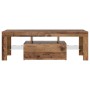 Mueble TV luces LED madera ingeniería envejecida 120x36,5x40 cm en Muebles TV | Comprar online en Foru.es