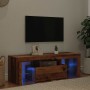 Mueble TV luces LED madera ingeniería envejecida 120x36,5x40 cm en Muebles TV | Comprar online en Foru.es