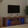 Mueble de TV luces LED madera roble artisan 120x36,5x40 cm en Muebles TV | Comprar online en Foru.es