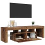 Mueble TV luces LED madera ingeniería envejecida 140x36,5x40 cm en Muebles TV | Comprar online en Foru.es