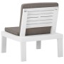 Sillones de jardín con cojines 2 unidades plástico blanco de vidaXL, Sillas de jardín - Ref: Foro24-3059823, Precio: 144,43 €...
