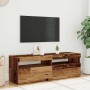 Mueble TV luces LED madera ingeniería envejecida 120x35x40 cm en Muebles TV | Comprar online en Foru.es