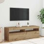 Mueble de TV luces LED madera roble artisan 120x35x40 cm en Muebles TV | Comprar online en Foru.es