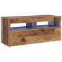 Mueble TV luces LED madera ingeniería envejecida 90x35x40 cm en Muebles TV | Comprar online en Foru.es