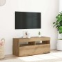 Mueble de TV luces LED madera roble artisan 90x35x40 cm en Muebles TV | Comprar online en Foru.es