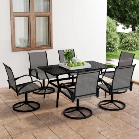 Juego de comedor de jardín 7 piezas textilene y acero de vidaXL, Conjuntos de jardín - Ref: Foro24-3060284, Precio: 745,12 €,...