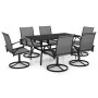 Juego de comedor de jardín 7 piezas textilene y acero de vidaXL, Conjuntos de jardín - Ref: Foro24-3060284, Precio: 745,12 €,...