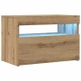 Mueble de TV luces LED madera roble artisan 60x35x40 cm en Muebles TV | Comprar online en Foru.es