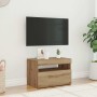 Mueble de TV luces LED madera roble artisan 60x35x40 cm en Muebles TV | Comprar online en Foru.es