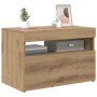 Mueble de TV luces LED madera roble artisan 60x35x40 cm en Muebles TV | Comprar online en Foru.es