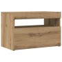 Mueble de TV luces LED madera roble artisan 60x35x40 cm en Muebles TV | Comprar online en Foru.es