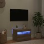 Mueble de TV luces LED madera roble artisan 60x35x40 cm en Muebles TV | Comprar online en Foru.es