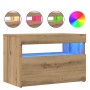Muebles TV con luces LED 2 uds madera ingeniería roble artisan en Muebles TV | Comprar online en Foru.es