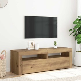 Mueble de TV luces LED madera roble artisan 120x35x40 cm en Muebles TV | Comprar online en Foru.es
