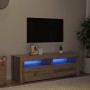 Mueble de TV luces LED madera roble artisan 120x35x40 cm en Muebles TV | Comprar online en Foru.es