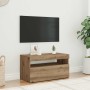 Mueble de TV luces LED madera roble artisan 75x35x40 cm en Muebles TV | Comprar online en Foru.es