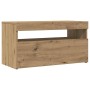 Mueble de TV luces LED madera roble artisan 75x35x40 cm en Muebles TV | Comprar online en Foru.es