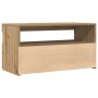 Mueble de TV luces LED madera roble artisan 75x35x40 cm en Muebles TV | Comprar online en Foru.es