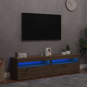 Muebles TV con luces LED 2 uds madera ingeniería roble artisan en Muebles TV | Comprar online en Foru.es