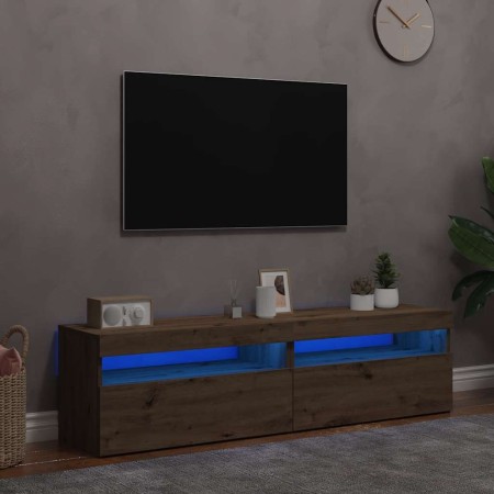 Muebles TV con luces LED 2 uds madera ingeniería roble artisan en Muebles TV | Comprar online en Foru.es
