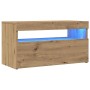 Muebles TV con luces LED 2 uds madera ingeniería roble artisan en Muebles TV | Comprar online en Foru.es