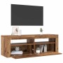 Mueble TV luces LED madera ingeniería envejecida 120x35x40 cm en Muebles TV | Comprar online en Foru.es