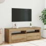 Mueble de TV luces LED madera roble artisan 120x35x40 cm en Muebles TV | Comprar online en Foru.es