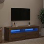 Mueble de TV luces LED madera roble artisan 120x35x40 cm en Muebles TV | Comprar online en Foru.es