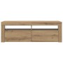 Mueble de TV luces LED madera roble artisan 120x35x40 cm en Muebles TV | Comprar online en Foru.es