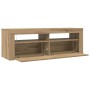 Mueble de TV luces LED madera roble artisan 120x35x40 cm en Muebles TV | Comprar online en Foru.es