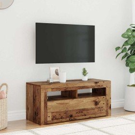 Mueble TV luces LED madera ingeniería envejecida 90x35x40 cm en Muebles TV | Comprar online en Foru.es