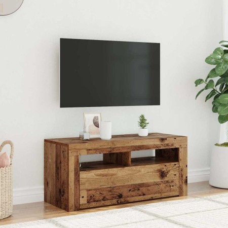 Mueble TV luces LED madera ingeniería envejecida 90x35x40 cm en Muebles TV | Comprar online en Foru.es