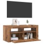 Mueble TV luces LED madera ingeniería envejecida 90x35x40 cm en Muebles TV | Comprar online en Foru.es