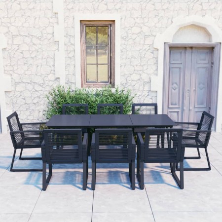 Juego de comedor para jardín 9 piezas ratán PVC negro de vidaXL, Conjuntos de jardín - Ref: Foro24-3060218, Precio: 784,46 €,...