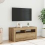 Mueble de TV luces LED madera roble artisan 90x35x40 cm en Muebles TV | Comprar online en Foru.es