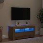 Mueble de TV luces LED madera roble artisan 90x35x40 cm en Muebles TV | Comprar online en Foru.es